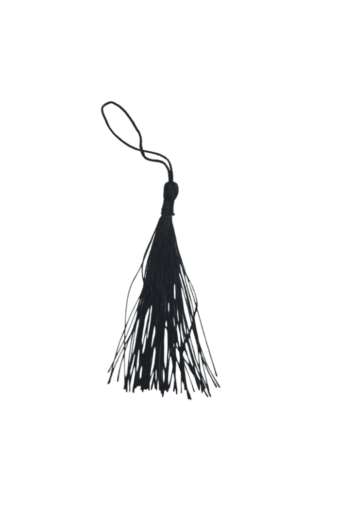 Borla de Hilo  8cm - Negro