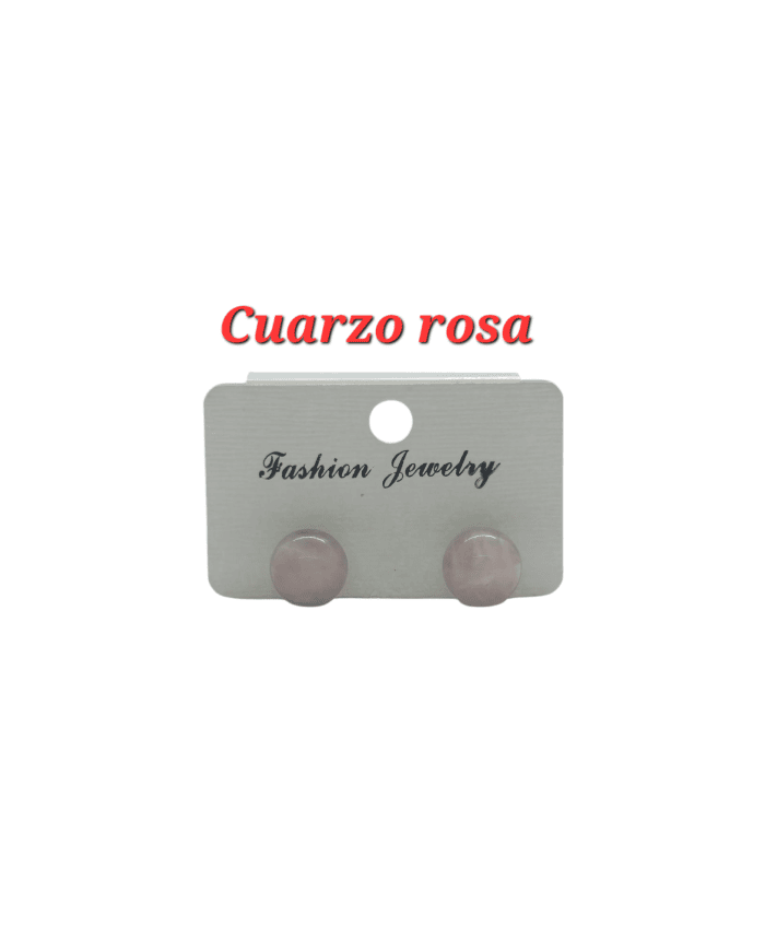 Aros Bolita 10mm - Cuarzo Rosado