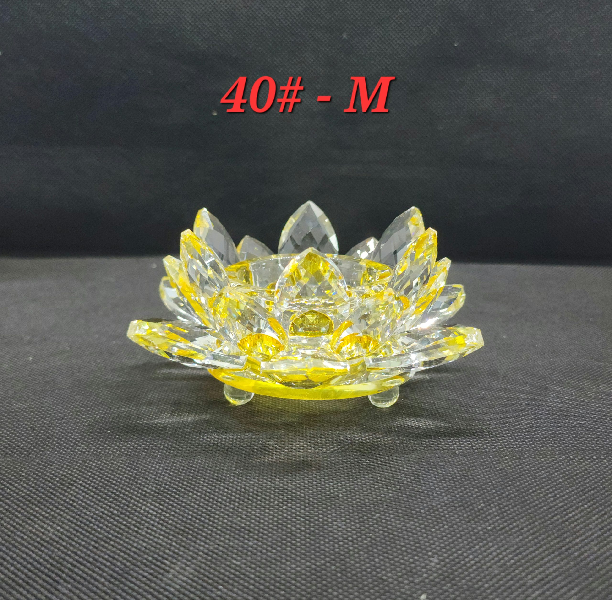 Candelabro Vidrio 40-M  Amarillo