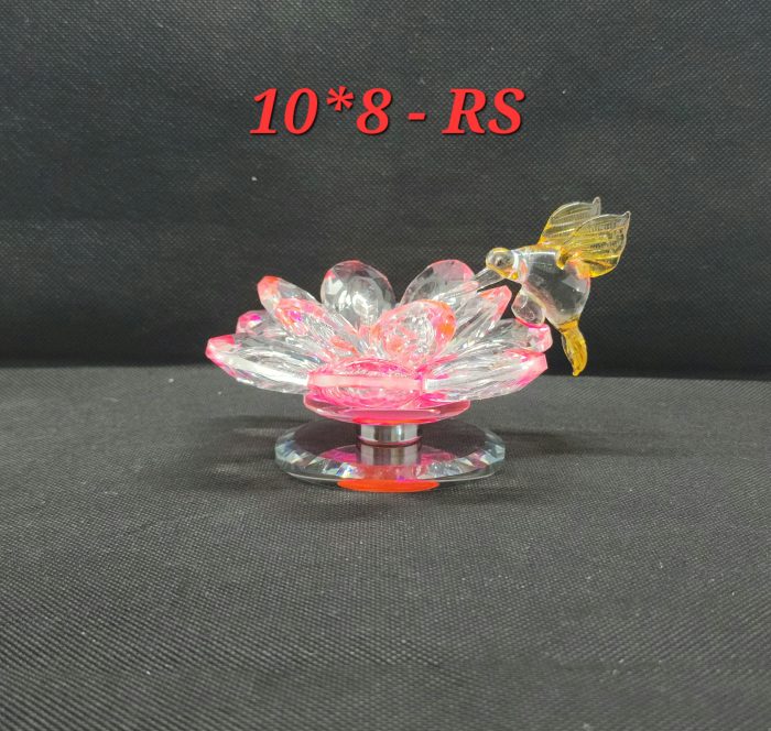 Flor de Loto Giratorio con Colibrí - Rosado