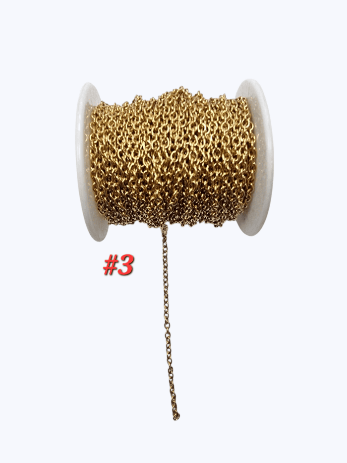 Cadena en Acero Dorado #3