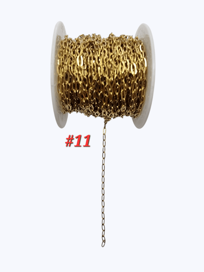 Cadena en Acero Dorado #11