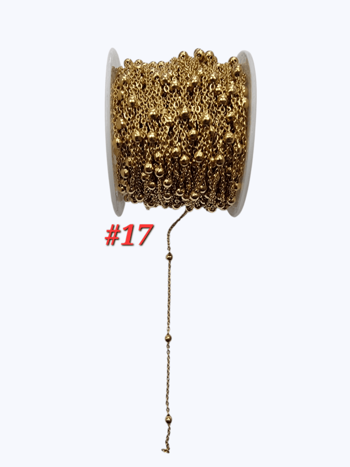 Cadena en Acero Dorado #17