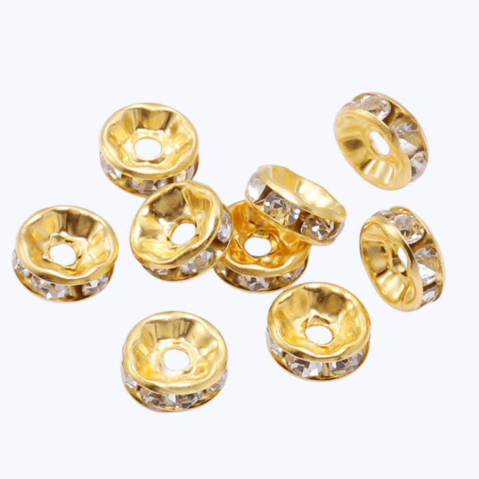 Separador con Strass 6mm - Dorado