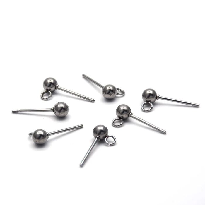 Base Aro Bolita en Acero Natural - 4mm