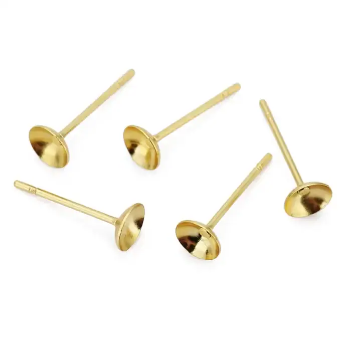 Base Copa para Aro en Acero Dorado - 6mm