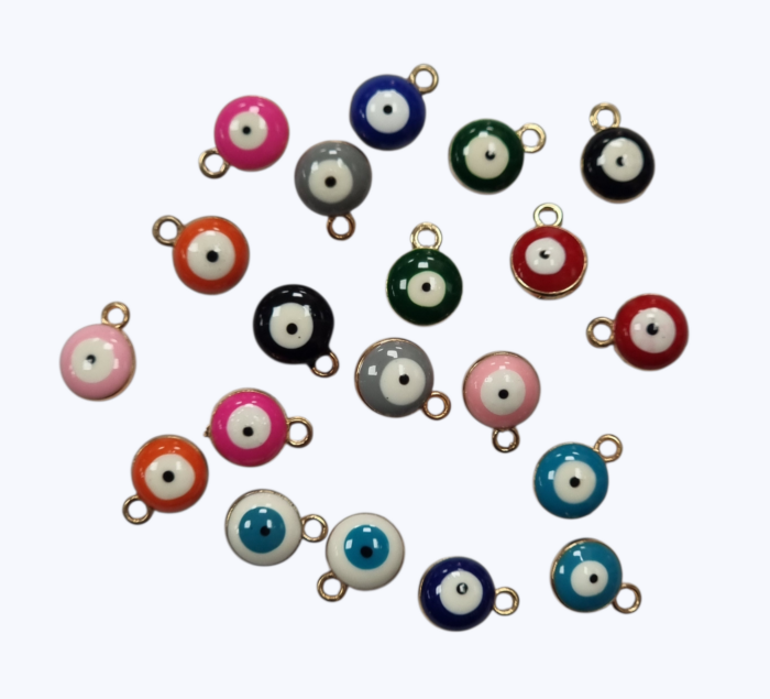 Colgante Ojos Surtidos Dorado - 8mm