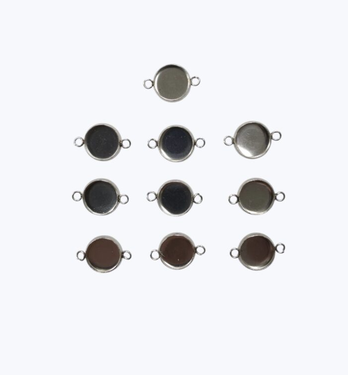 Base Doble Argolla en Acero Natural - 10mm