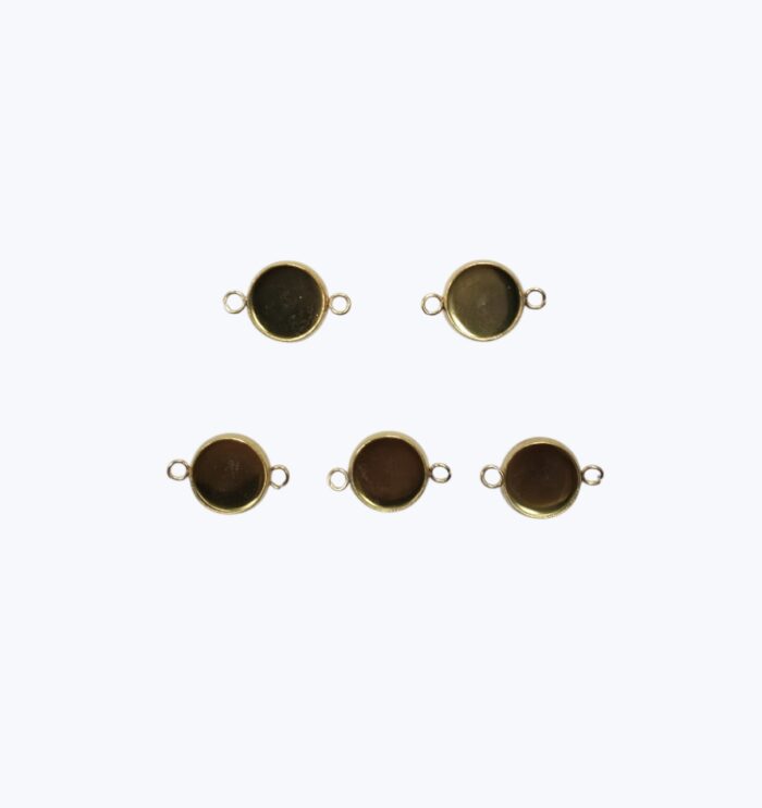 Base Doble Argolla en Acero Dorado - 10mm
