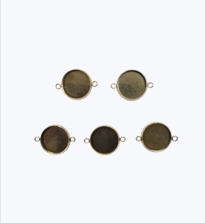 Base Doble Argolla en Acero Dorado - 14mm