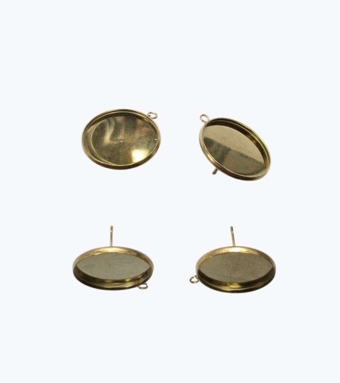 Base Aro en Acero Dorado Para Rellenar y Colgar - 20mm