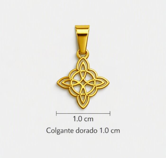 Colgante Nudo Bruja 1.0cm Acero - Dorado